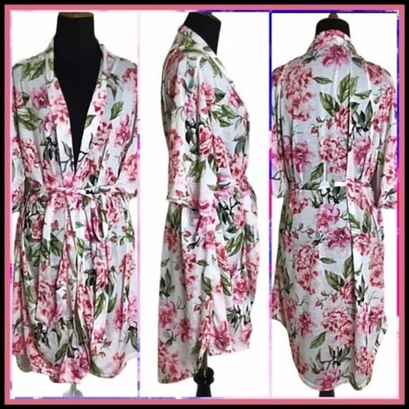MuMu Floral Bridal Robe ✦ Garden of Blooms ✦ One Size Kimono Wrap NWOT - Picture 10 of 10